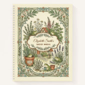 Personalized Frog Herb Cottage Garden Notebook  Notitieboek (Voorkant)