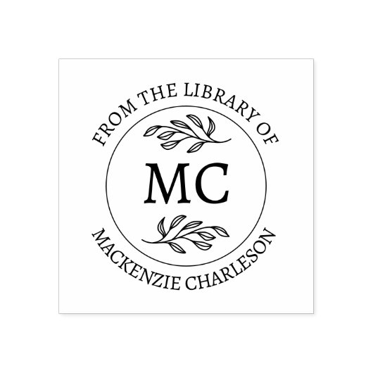 Personalized From the Library of Monogram Book Rubberstempel (Afrduk)
