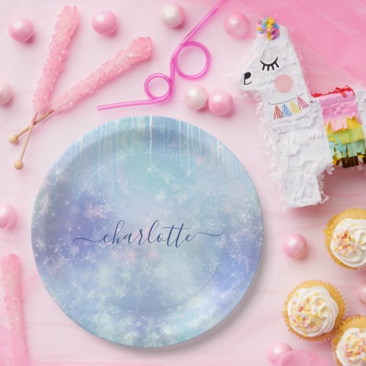 Personalized Frozen Icicles Short Papieren Bordje (Feest)