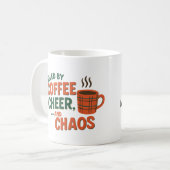 Personalized Fueled by Coffee, Cheer & Chaos Koffiemok (Voorkant links)
