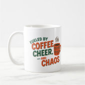 Personalized Fueled by Coffee, Cheer & Chaos Koffiemok (Links)