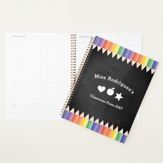 Personalized Fun Colorful Teacher Classroom Planner (Display)