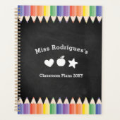 Personalized Fun Colorful Teacher Classroom Planner (Voorkant)