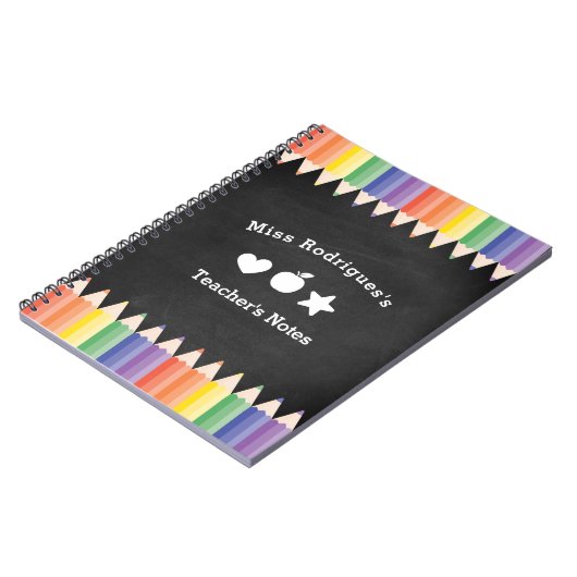 Personalized Fun Colorful Teacher Notitieboek (Linkerzijde)