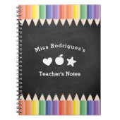 Personalized Fun Colorful Teacher Notitieboek (Voorkant)