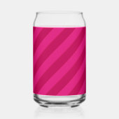 Personalized Fun Cute Modern Pink Stripe Blikvorm Glas (Achterkant)