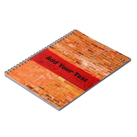 Personalized Fun Unique Red Brick Wall Notitieboek (Linkerzijde)