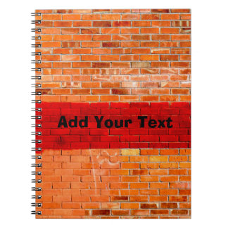 Personalized Fun Unique Red Brick Wall Notitieboek
