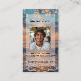 Personalized Funeral Prayer Card – Sunset Design Visitekaartje