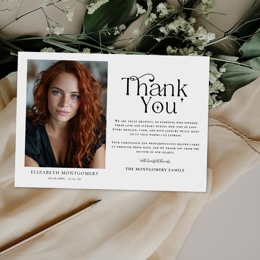 Personalized Funeral Thank You Photo Card Bedankkaart