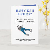 Personalized Funny 13th Birthday | Teenager Kaart (Gele Bloem)