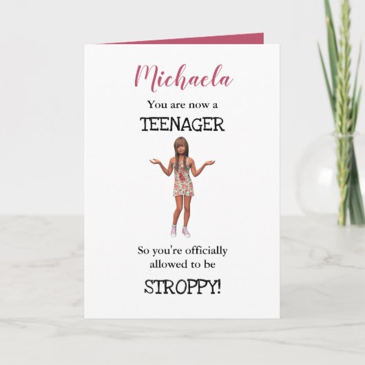 Personalized Funny 13th Birthday | Teenager Kaart (Voorkant)