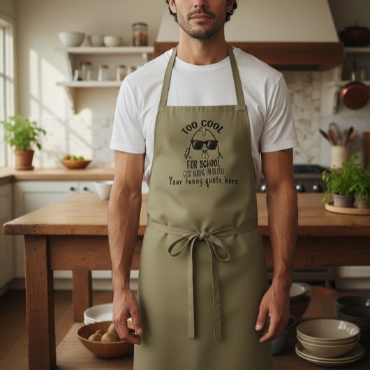 Personalized Funny Apron Too Cool for School Schort