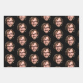 Personalized Funny Black Custom Face Photo Inpakpapier Vel (Voorkant)