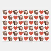 Personalized Funny Custom Face Photo Love Heart  Inpakpapier Vel (Voorkant)