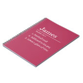 Personalized Funny Dictionary Definition Black  Notitieboek (Linkerzijde)