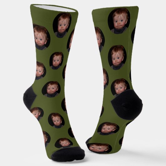 Personalized Funny Face Photo  Socks Sokken (Gebogen)
