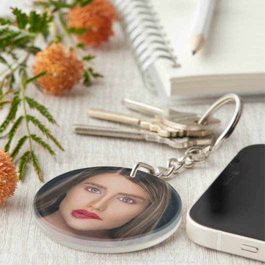Personalized Funny Face Selfie Sleutelhanger (Voorkant Rechts)