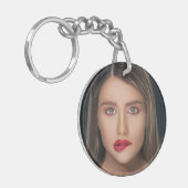Personalized Funny Face Selfie Sleutelhanger (Voorkant Links)