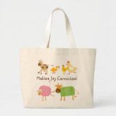 Personalized Funny Farm Animals Canvas tas (Voorkant)