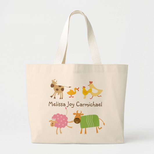 Personalized Funny Farm Animals Canvas tas (Voorkant)