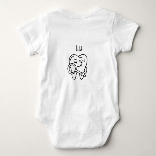 Personalized Funny Future Dentist Baby Bodysuite Romper (Achterkant)