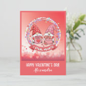 Personalized Funny Gnome Valentine Kaart (Staand voorkant)