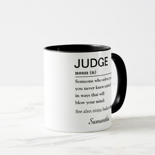 Personalized Funny Judge Definition Mok (Voorkant rechts)