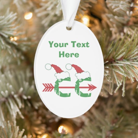PERSONALIZED Funny Kerstman Cross Land Ornament (Boom)