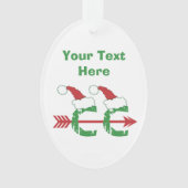 PERSONALIZED Funny Kerstman Cross Land Ornament (voorkant)
