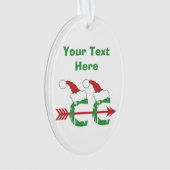 PERSONALIZED Funny Kerstman Cross Land Ornament (voorkant)