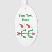 PERSONALIZED Funny Kerstman Cross Land Ornament (voorkant)