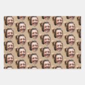 Personalized Funny Kraft Custom Face Photo Girly Inpakpapier Vel (Voorkant)