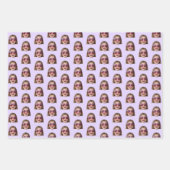 Personalized Funny Lavender Custom Face Photo Inpakpapier Vel (Voorkant 3)