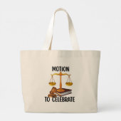Personalized funny law graduate grote tote bag (Achterkant)