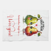 Personalized Funny Love Food Kitchen Towel Theedoek (Horizontaal)
