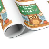Personalized Funny Math Lover Humor Owl Birthday  Cadeaupapier (Rol Hoek)