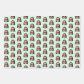 Personalized Funny Mint Green Custom Face Photo Inpakpapier Vel (Voorkant 3)