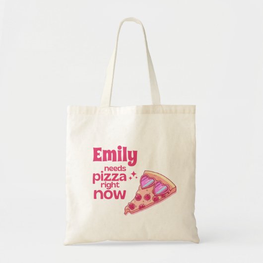 Personalized Funny Pizza Love Gift Tote Bag (Voorkant)