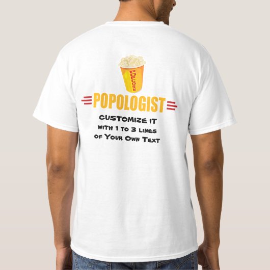 Personalized Funny Popcorn T-shirt (Achterkant)