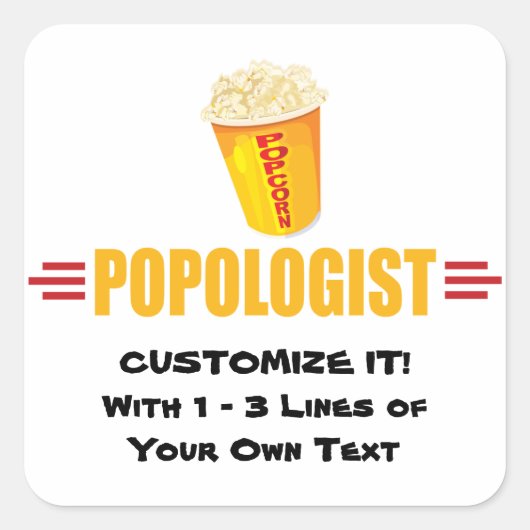 Personalized Funny Popcorn Vierkante Sticker (Voorkant)