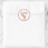 Personalized Funny Reindeer Poop Christmas Gift Ronde Sticker (Tas)