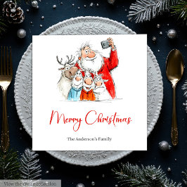 Personalized Funny Santa Christmas Dinner Napkins Servet