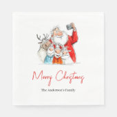 Personalized Funny Santa Christmas Dinner Napkins Servet (Voorkant)