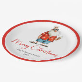Personalized Funny Santa Christmas Dinner Plates Papieren Bordje (Gekanteld)