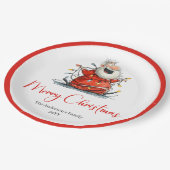 Personalized Funny Santa Claus Holiday Paper Plate Papieren Bordje (Gekanteld)