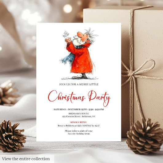 Personalized Funny Santa Festive Holiday Invite Kaart