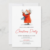 Personalized Funny Santa Festive Holiday Invite Kaart (Voorkant)