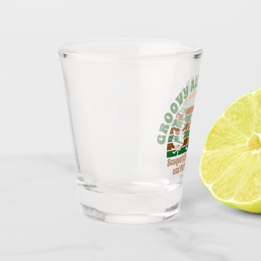 Personalized Funny Sasquatch Sanctuary Shot Glas (Links)