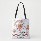 Personalized Funny Soccer Mum Retro Flower  Tote Bag (Voorkant)